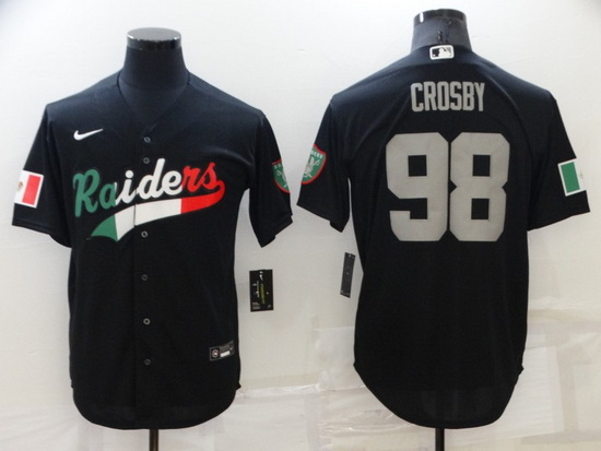 Men Las Vegas Raiders 98 Maxx Crosby Black Mexico Stitched Jerse