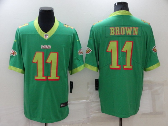 Men Philadelphia Eagles 11 A J Brown Green City Edition Limited Stitched Jerse