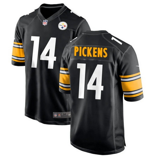 Men Pittsburgh Steelers 14 George Pickens Black Stitched Jerse