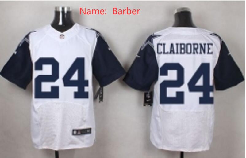 Men Nike Dallas Cowboys #24 Marion Barber White Throwback Sitched NFL Jersey