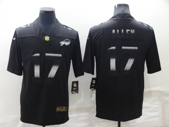 Men Buffalo Bills 17 Josh Allen Black Shadow Stitched Jersey