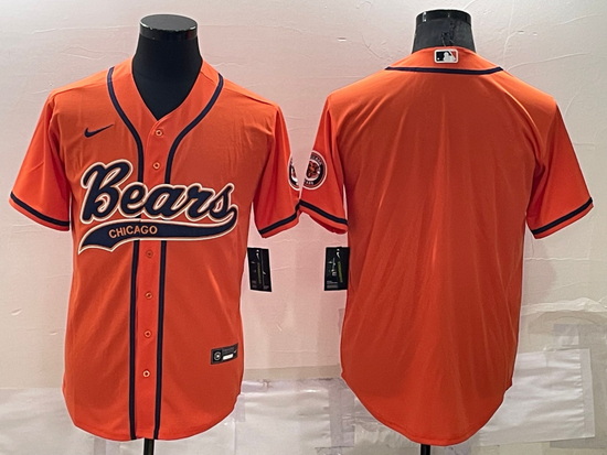 Men Chicago Bears Blank Orange Stitched Jersey