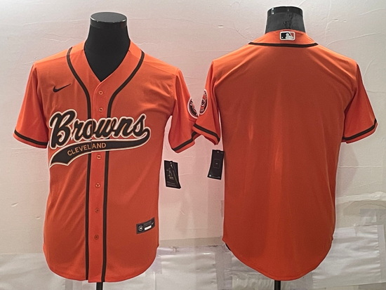 Men Cleveland Browns Blank Orange Stitched Jersey