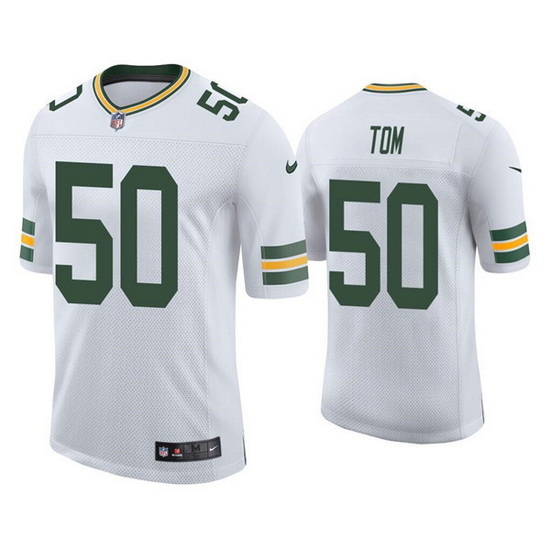 Men Green Bay Packers 50 Zach Tom White Stitched Football Jersey