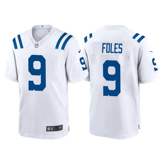 Men Indianapolis Colts 9 Nick Foles White Stitched Game Jersey