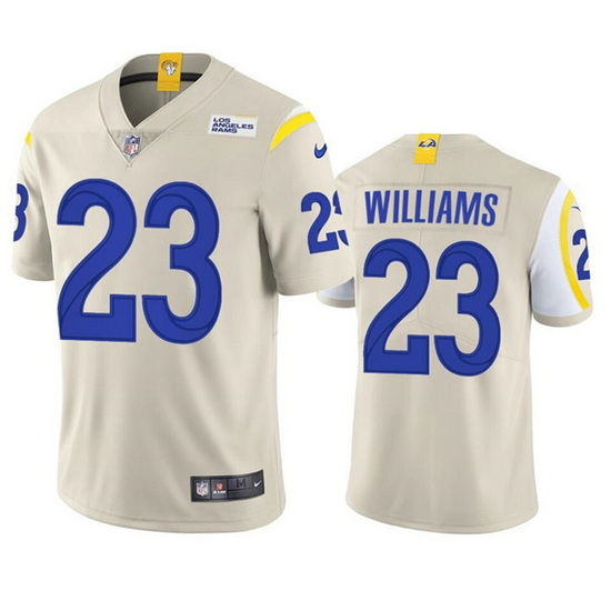 Men Los Angeles Rams 23 Kyren Williams Bone Vapor Untouchable Limited Stitched Football Jersey