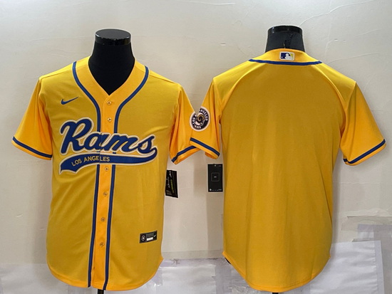 Men Los Angeles Rams Blank Yellow Stitched Jersey