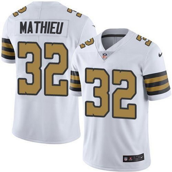 Men New Orleans Saints 32 Tyrann Mathieu White Color Rush Limited Stitched Jersey