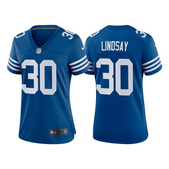 Women Indianapolis Colts 30 Phillip Lindsay New Blue Stitched Jersey 28Run Small 2