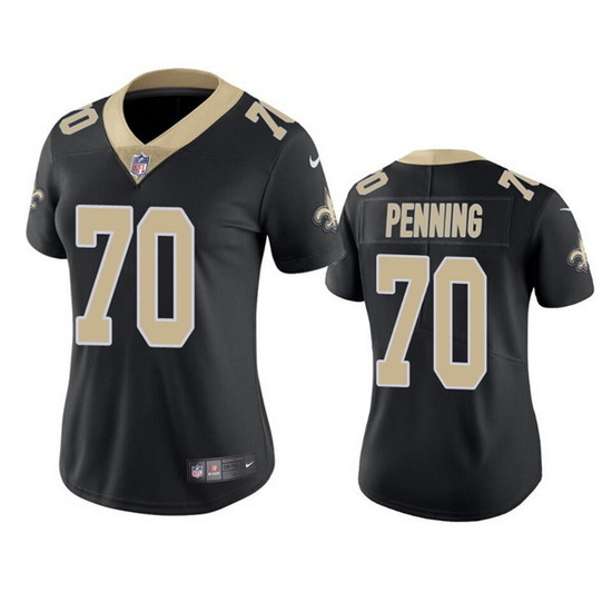 Women New Orleans Saints 70 Trevor Penning Black Vapor Untouchable Limited Stitched Jersey 28Run Sma