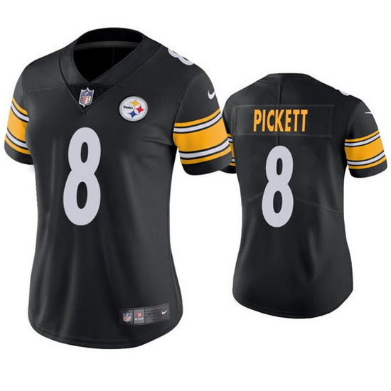 Women Pittsburgh Steelers 8 Kenny Pickett Black Vapor Untouchable Limited Stitched Jersey 28Run Smal