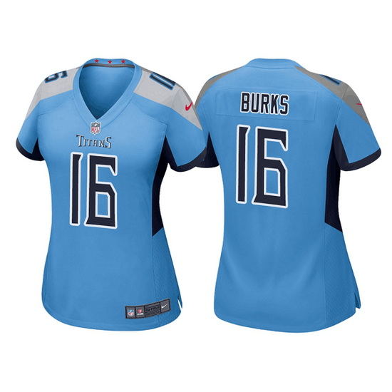 Women Tennessee Titans 16 Treylon Burks Blue Vapor Untouchable Limited Stitched Football Jersey 28Ru