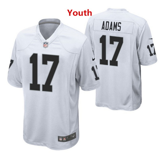 Youth  Las Vegas Raiders 17 Davante Adams White Vapor Limited Stitched Jersey