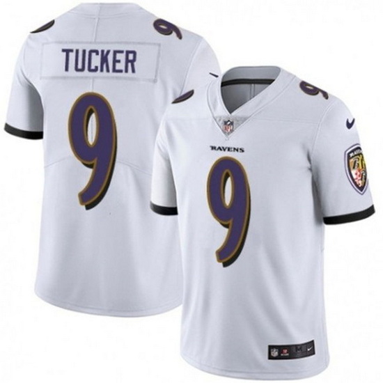 Youth Baltimore Ravens 9 Justin Tucker White Vapor Untouchable Limited Stitched Jersey