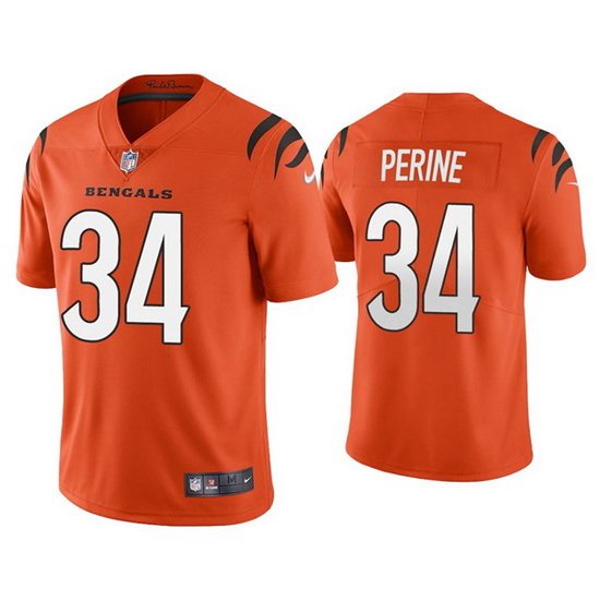 Youth Cincinnati Bengals 34 Samaje Perine Orange Vapor Untouchable Limited Stitched Jersey