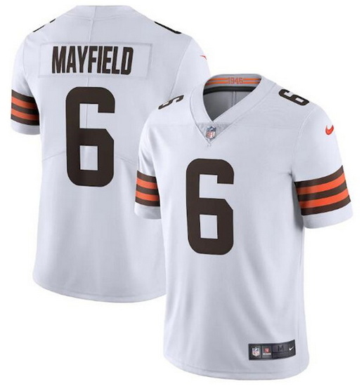 Youth Cleveland Browns 6 Baker Mayfield White Vapor Untouchable Limited Stitched Jersey