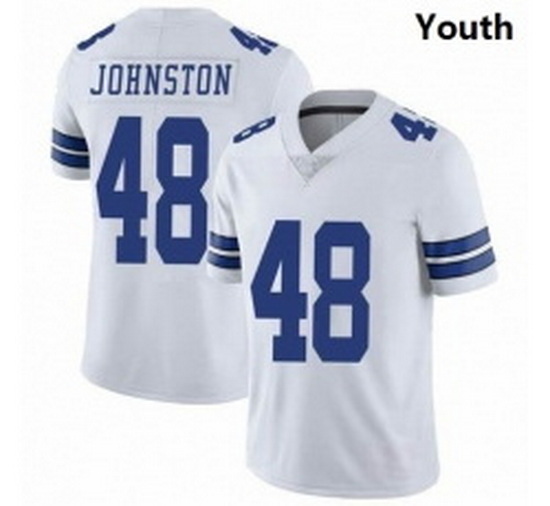 Youth Dallas Cowboys 48 Daryl Johnston Nike Vapor White Limited Jersey