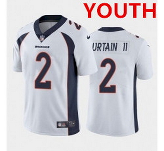 Youth Denver Broncos 2 Surtain II White Nike Vapor Untouchable Limited 2021 NFL Jersey