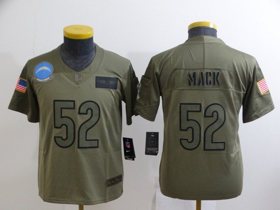 Youth Los Angeles Chargers 52 Khalil Mack Camo Salute To Service Limited Stitched Jersey