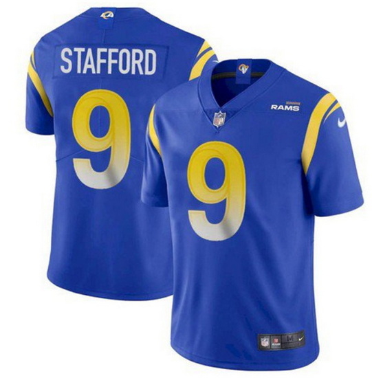 Youth Los Angeles Rams 9 Matthew Stafford Royal Vapor Untouchable Limited Stitched Jersey