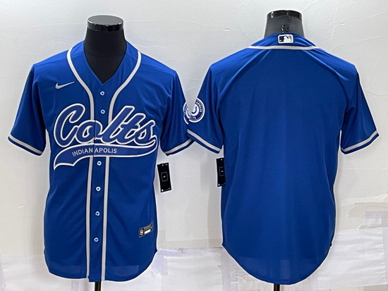 Men Indianapolis Colts Blank Royal Cool Base Stitched Baseball Jersey