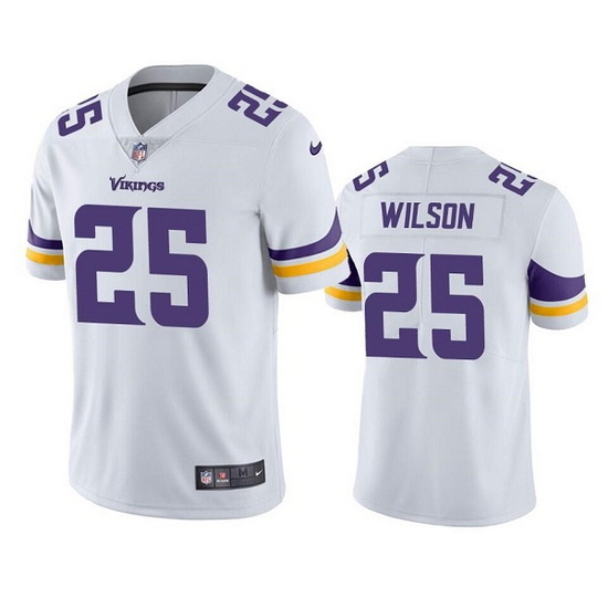 Men Minnesota Vikings 25 Albert Wilson White Vapor Untouchable Stitched Jersey