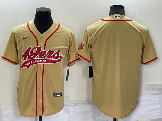 Men San Francisco 49ers Blank Gold Cool Base Stitched Baseball Jersey