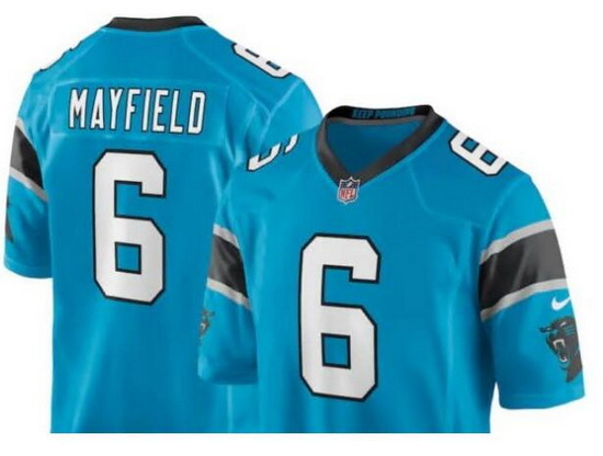 Men Nike Carolina Panthers #6 Baker Mayfield Gear Vapor Limited Jersey