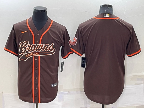 Men Cleveland Browns Blank Brown Stitched Jersey