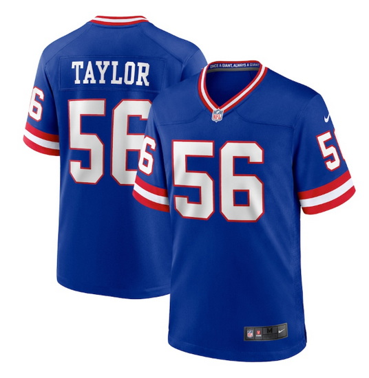 Men New York Giants 56 Lawrence Taylor Royal Classic Retired Player Stitched Game Jersey