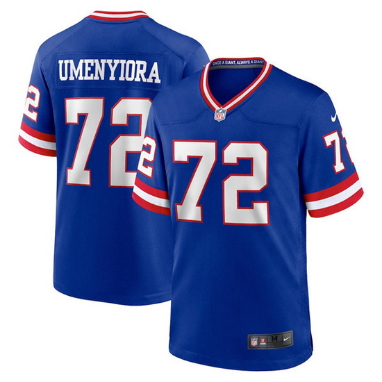 Men New York Giants 72 Osi Umenyiora Royal Classic Retired Player Stitched Game Jersey