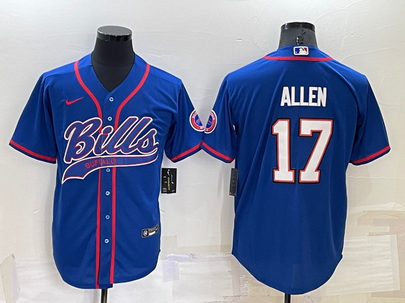 Men Buffalo Bills 17 Josh Allen Royal Cool Base Stitched Baseball Jersey 884