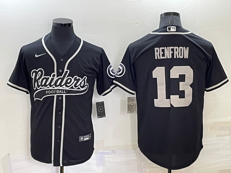 Men Las Vegas Raiders 13 Hunter Renfrow Black Cool Base Stitched Baseball Jersey