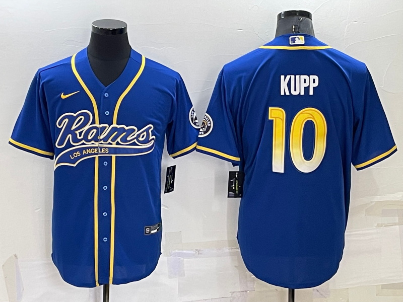 Men Los Angeles Rams 10 Cooper Kupp Royal Cool Base Stitched Baseball Jersey