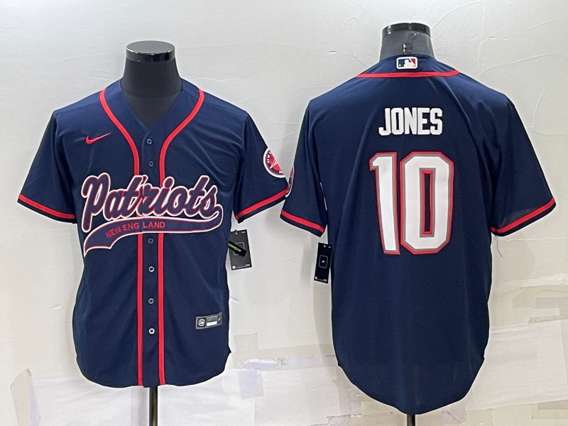 Men New England Patriots 10 Mac Jones Navy Cool Base Stitched Baseball Jersey