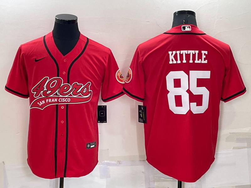 Men San Francisco 49ers 85 George Kittle Red Cool Base Stitched Baseball Jersey