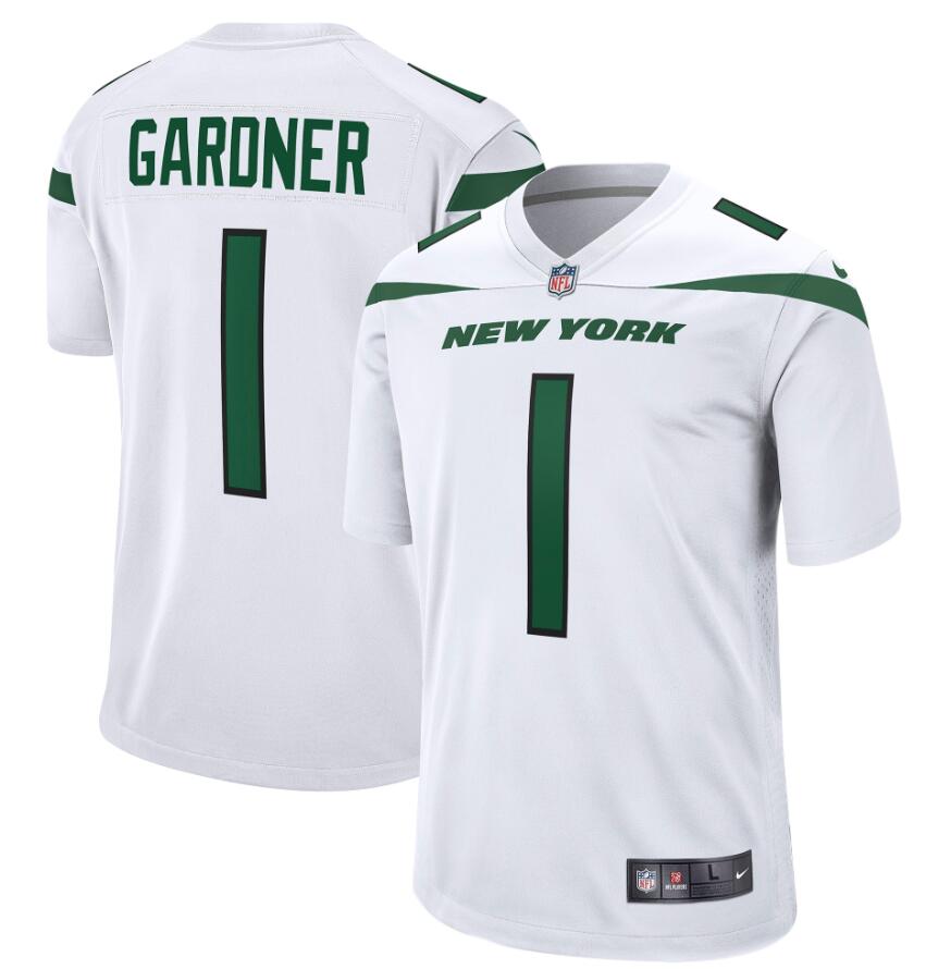 Men Nike New York Jets #1 Sauce Gardner White Vapor Limited Jersey