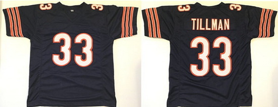 Men Chicago Bears 33 Charles Tillman Navy Stitched Football Jersey