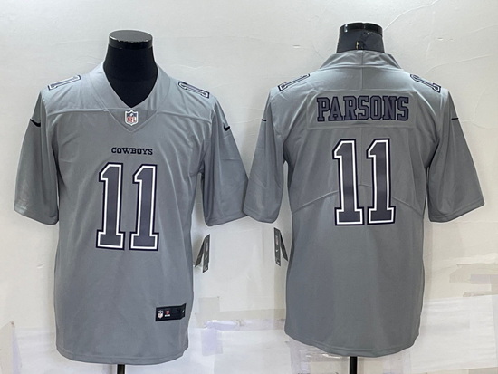 Men Dallas Cowboys 11 Micah Parsons Grey Atmosphere Fashion Stitched Jersey