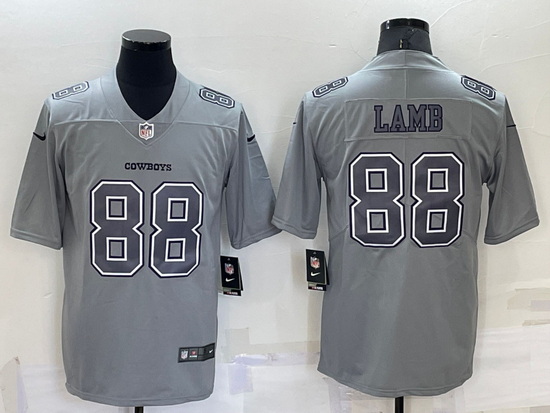 Men Dallas Cowboys 88 CeeDee Lamb Grey Atmosphere Fashion Stitched Jersey