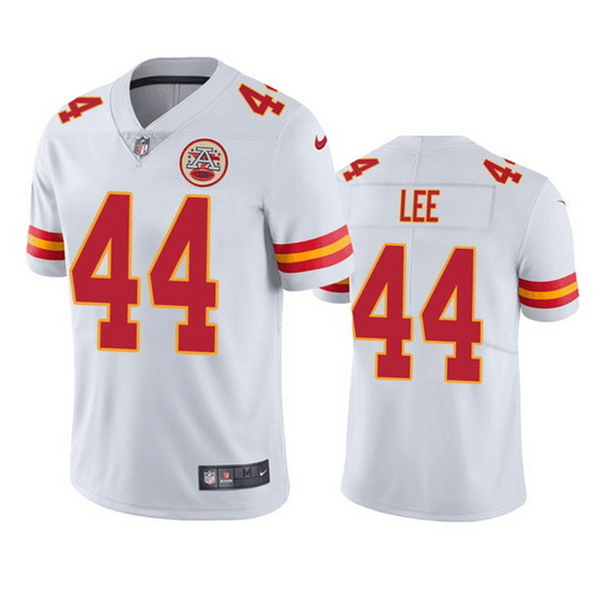 Men Kansas City Chiefs 44 Elijah Lee White Vapor Untouchable Limited Stitched Football Jersey