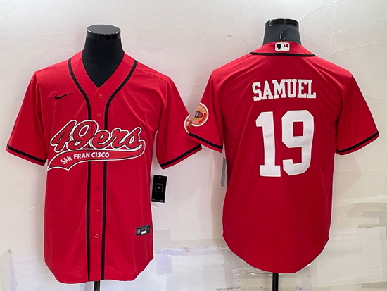 Men San Francisco 49ers 19 Deebo Samuel Red Cool Base Stitched Baseball Jersey