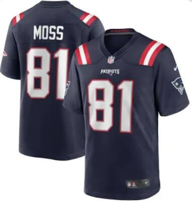 Men Nike New England Patriots #81 Randy Moss Blue Vapor Limited blue Jersey