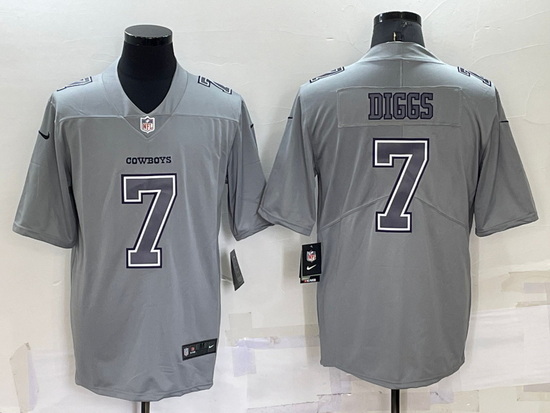 Men Dallas Cowboys 7 Trevon Diggs Grey Atmosphere Fashion Stitched Game Jersey