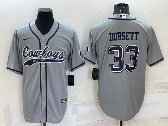 Men Dallas Cowboys 33 Tony Dorsett Grey Cool Base Stitched Baseball Jersey