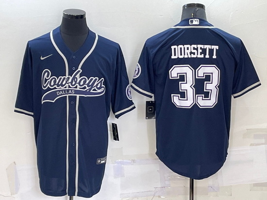 Men Dallas Cowboys 33 Tony Dorsett Navy Cool Base Stitched Baseball Jersey