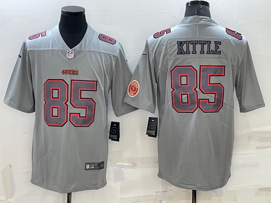 Men San Francisco 49ers 85 George Kittle Grey Atmosphere Fashion Stitched Jersey