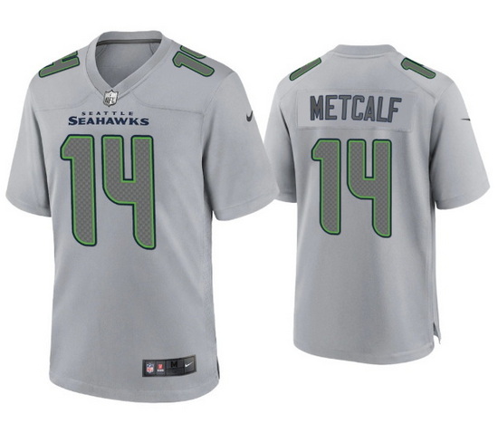 Men Seattle Seahawks 14 D K  Metcalf Grey Atmosphere Fashion Sti
