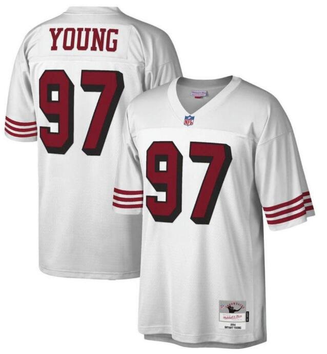 Men's San Francisco 49ers #97 Steve Young White Stitched NFL Thr