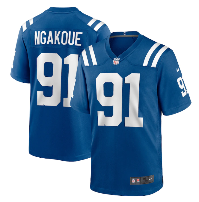 Men Indianapolis Colts 91 Yannick Ngakoue Royal Stitched Game Je